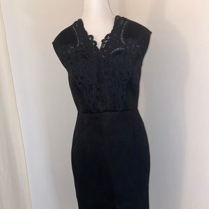 TED BAKER SIZE 2 black midi dress